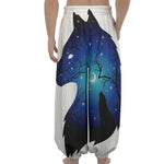 Night Forest Wolf Spirit Print Lantern Pants