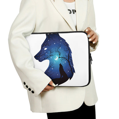Night Forest Wolf Spirit Print Laptop Sleeve