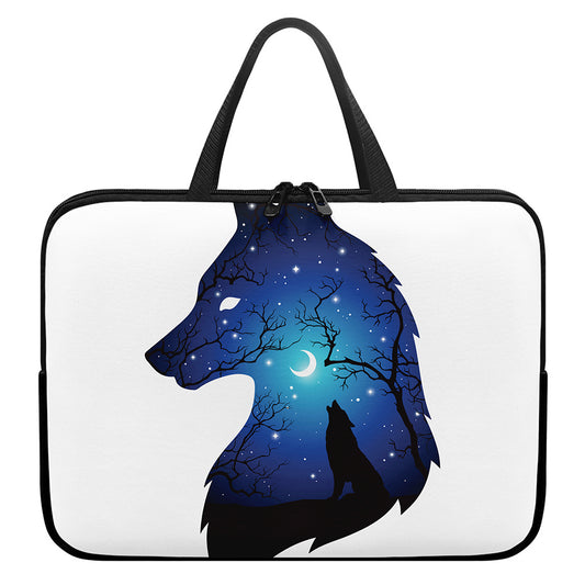 Night Forest Wolf Spirit Print Laptop Sleeve With Handle