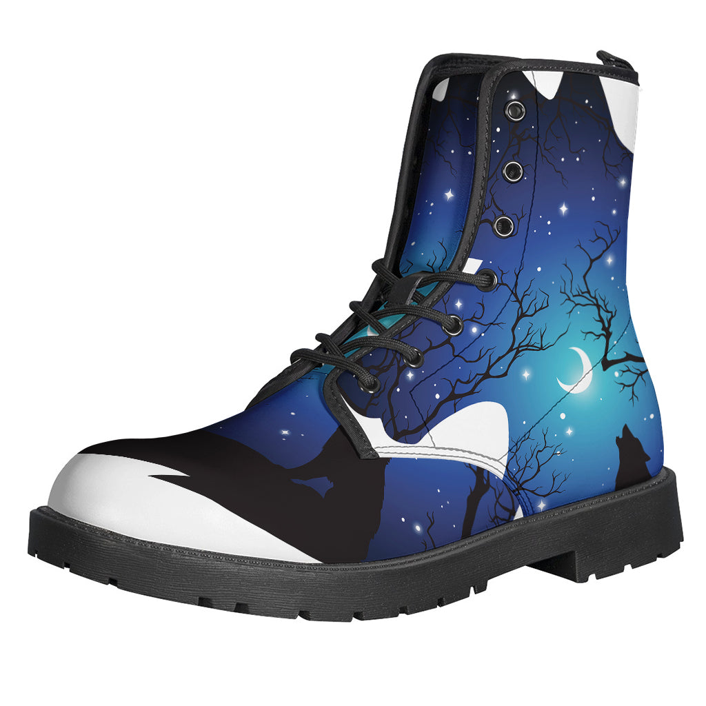 Night Forest Wolf Spirit Print Backpack