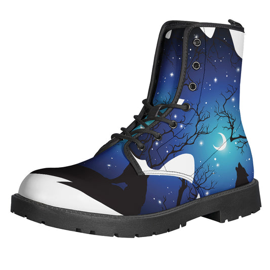 Night Forest Wolf Spirit Print Backpack