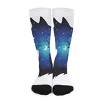 Night Forest Wolf Spirit Print Long Socks
