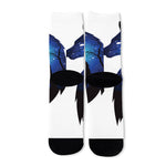 Night Forest Wolf Spirit Print Long Socks