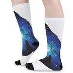 Night Forest Wolf Spirit Print Long Socks