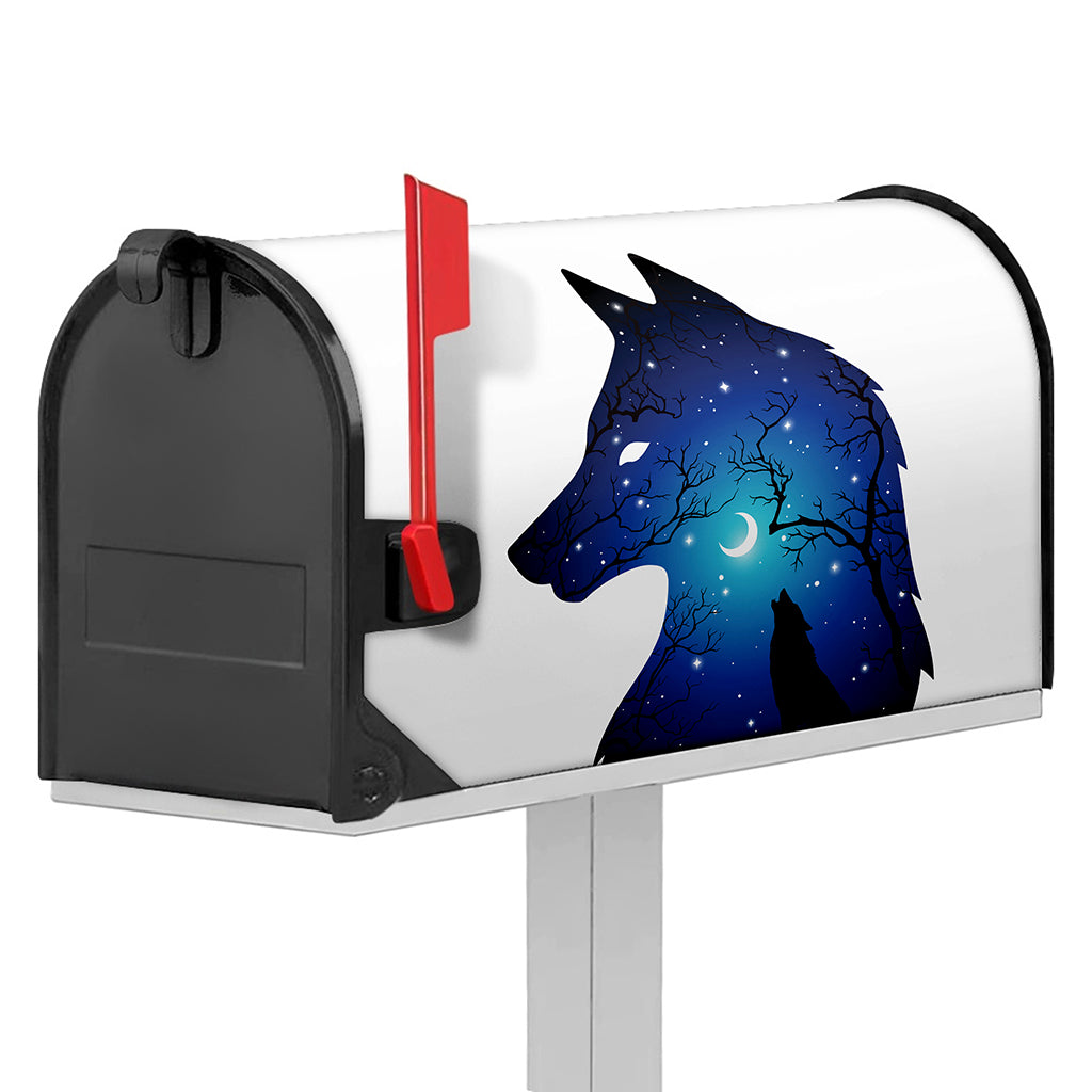 Night Forest Wolf Spirit Print Mailbox Cover