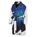 Night Forest Wolf Spirit Print Men's Bathrobe