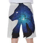 Night Forest Wolf Spirit Print Men's Beach Shorts