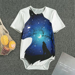 Night Forest Wolf Spirit Print Men's Bodysuit