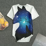 Night Forest Wolf Spirit Print Men's Bodysuit
