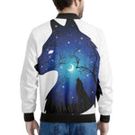 Night Forest Wolf Spirit Print Men's Bomber Jacket