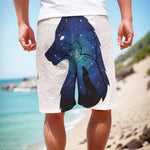 Night Forest Wolf Spirit Print Men's Cargo Shorts