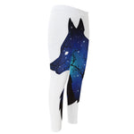 Night Forest Wolf Spirit Print Men's Compression Pants