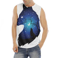 Night Forest Wolf Spirit Print Men's Fitness Tank Top
