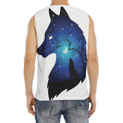 Night Forest Wolf Spirit Print Men's Fitness Tank Top
