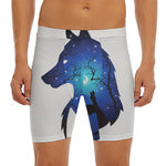 Night Forest Wolf Spirit Print Men's Long Boxer Briefs