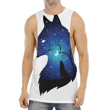 Night Forest Wolf Spirit Print Men's Muscle Tank Top