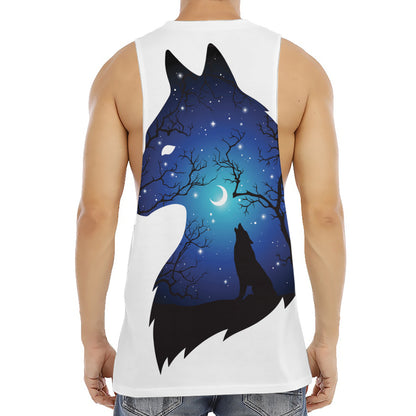 Night Forest Wolf Spirit Print Men's Muscle Tank Top