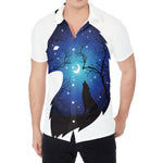Night Forest Wolf Spirit Print Men's Shirt
