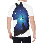 Night Forest Wolf Spirit Print Men's Shirt