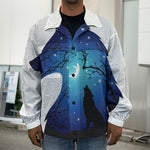 Night Forest Wolf Spirit Print Men's Shirt Jacket