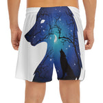 Night Forest Wolf Spirit Print Men's Split Running Shorts