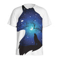 Night Forest Wolf Spirit Print Men's Athletic T-Shirt