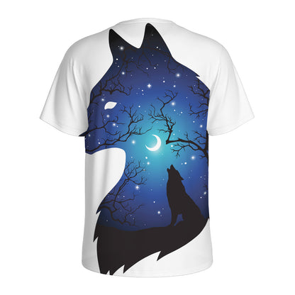 Night Forest Wolf Spirit Print Men's Sports T-Shirt