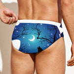 Night Forest Wolf Spirit Print Men's Swim Briefs