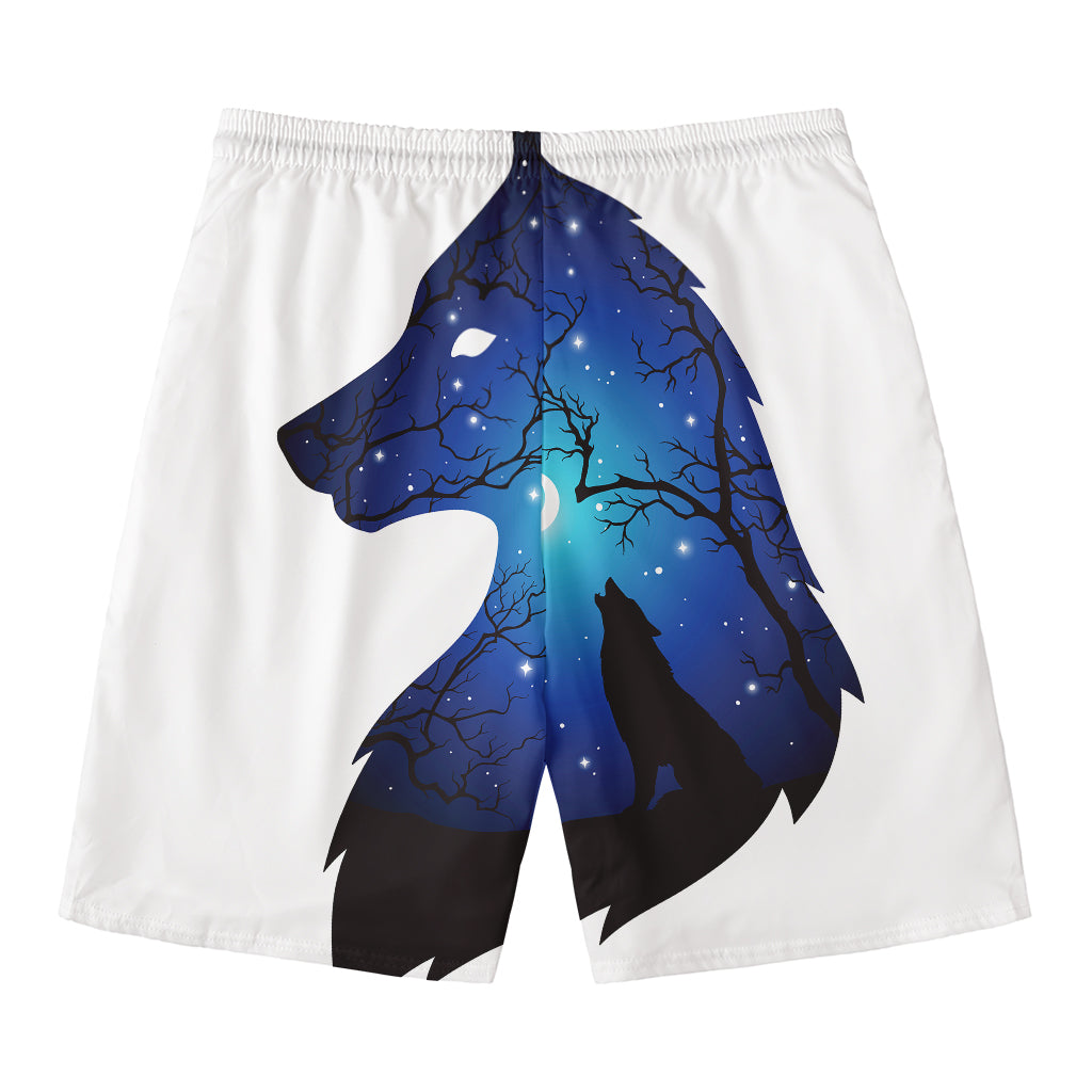 Night Forest Wolf Spirit Print Men's Swim Trunks
