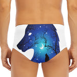 Night Forest Wolf Spirit Print Men's Triangle Swim Briefs