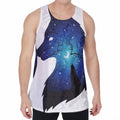 Night Forest Wolf Spirit Print Men's Velvet Tank Top