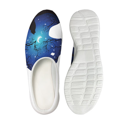 Night Forest Wolf Spirit Print Mesh Casual Shoes
