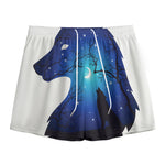 Night Forest Wolf Spirit Print Mesh Shorts