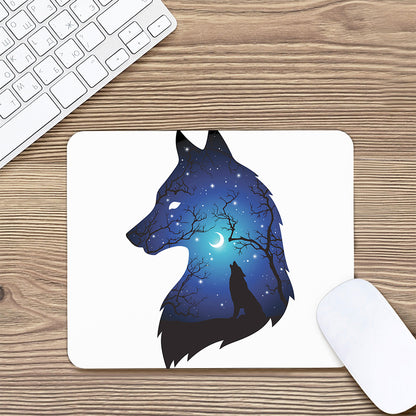 Night Forest Wolf Spirit Print Mouse Pad
