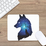 Night Forest Wolf Spirit Print Mouse Pad