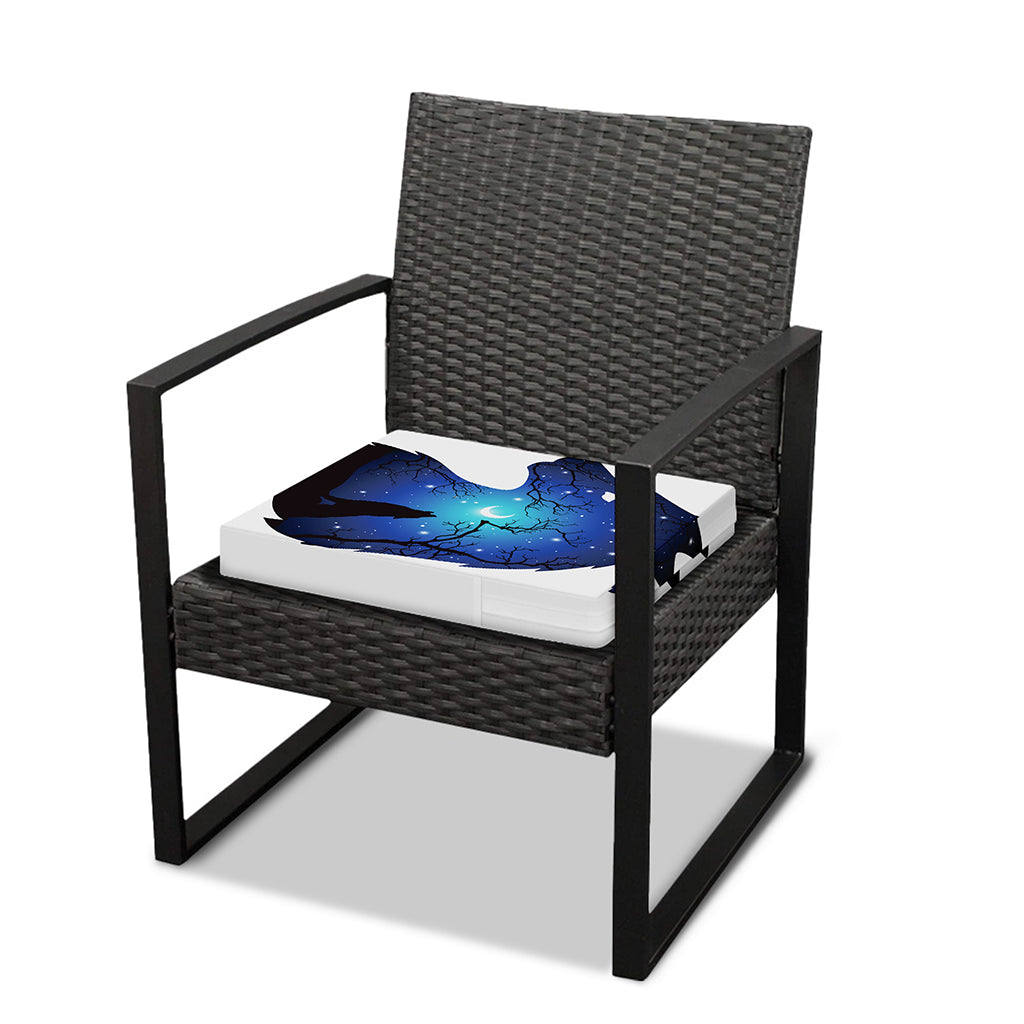 Night Forest Wolf Spirit Print Outdoor Seat Cushion Cover
