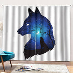 Night Forest Wolf Spirit Print Pencil Pleat Curtains