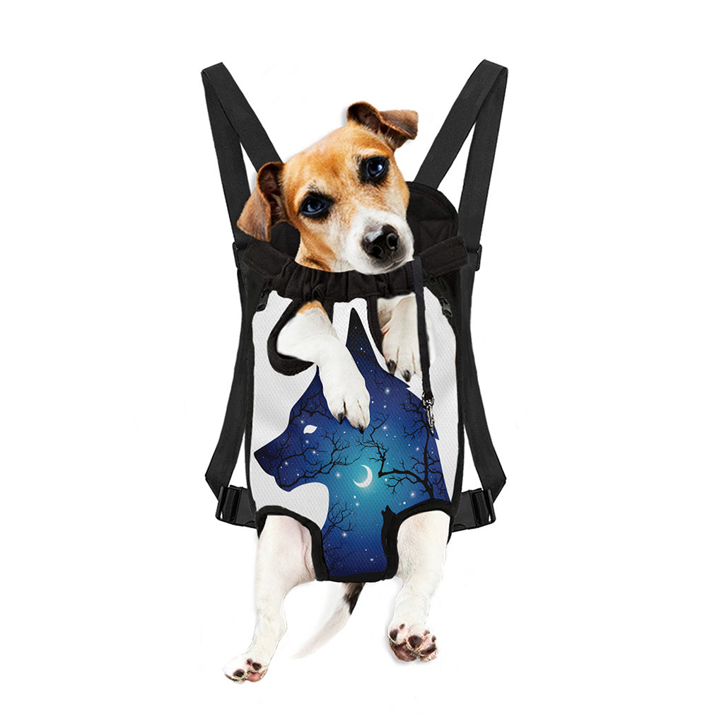 Night Forest Wolf Spirit Print Pet Carrier Backpack