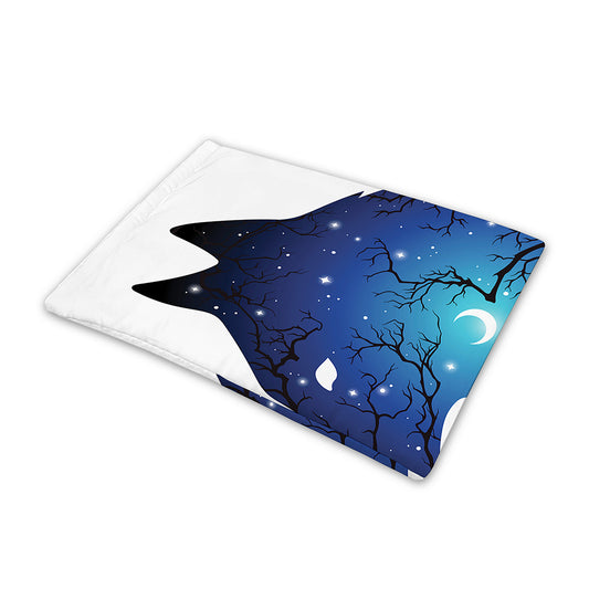 Night Forest Wolf Spirit Print Pet Cooling Mat Cover