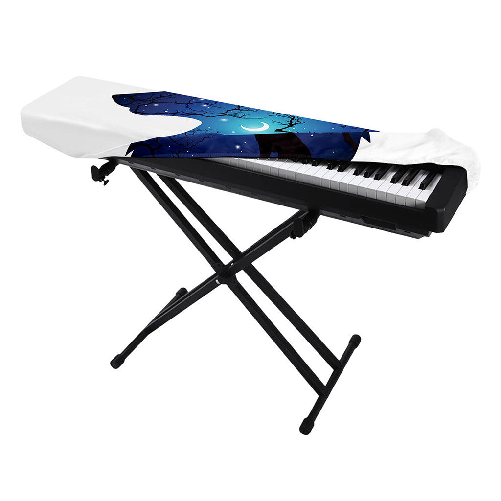 Night Forest Wolf Spirit Print Piano Keyboard Cover