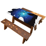 Night Forest Wolf Spirit Print Picnic Table Cover