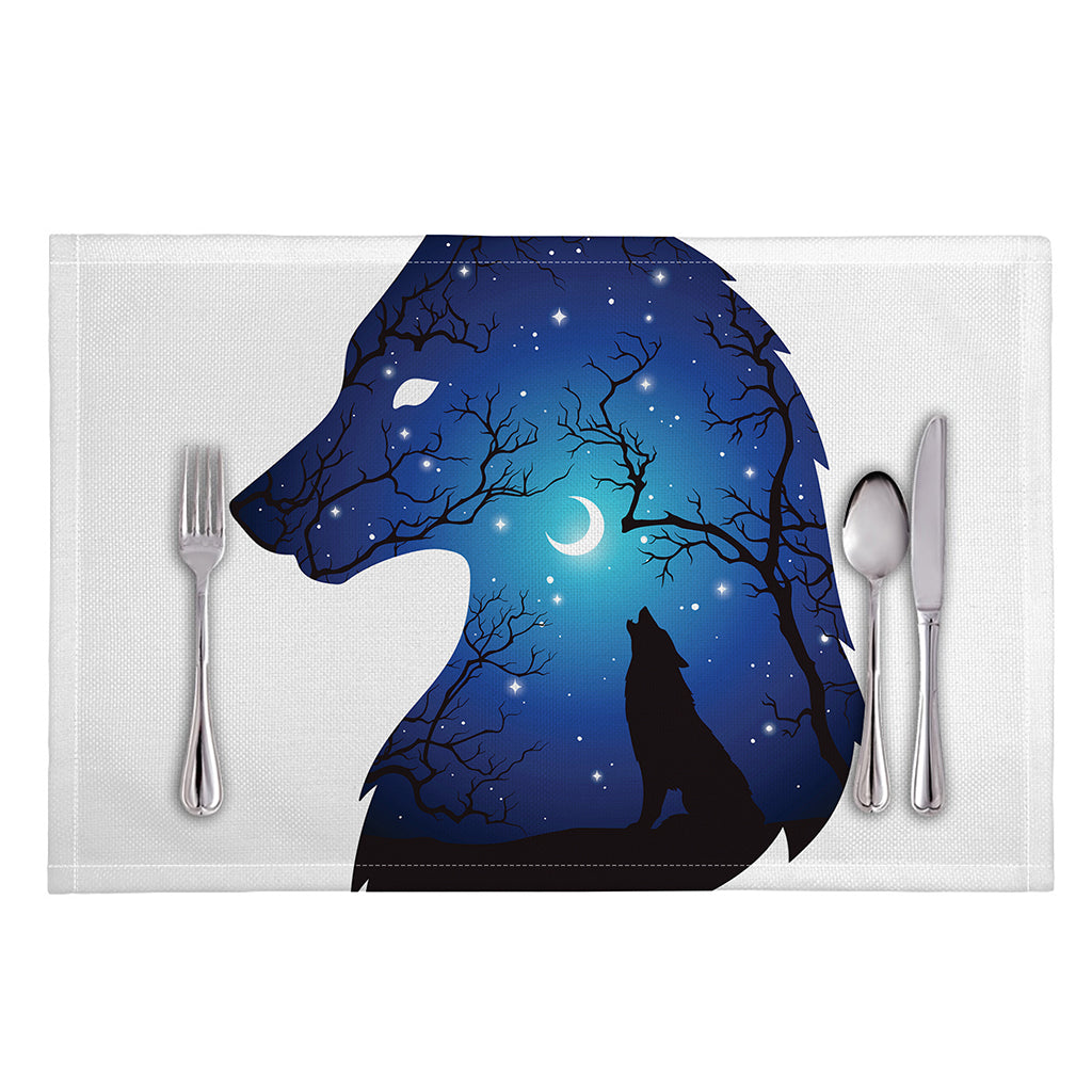 Night Forest Wolf Spirit Print Placemat