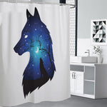 Night Forest Wolf Spirit Print Premium Shower Curtain