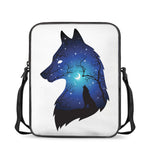 Night Forest Wolf Spirit Print Rectangular Crossbody Bag