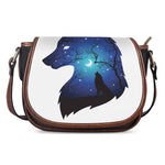 Night Forest Wolf Spirit Print Saddle Bag