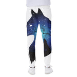 Night Forest Wolf Spirit Print Scuba Joggers