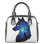 Night Forest Wolf Spirit Print Shoulder Handbag