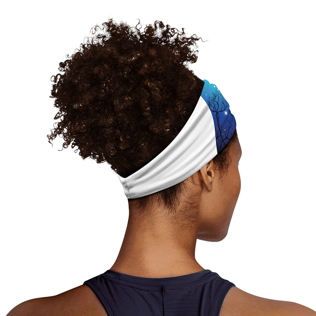 Night Forest Wolf Spirit Print Sports Headband