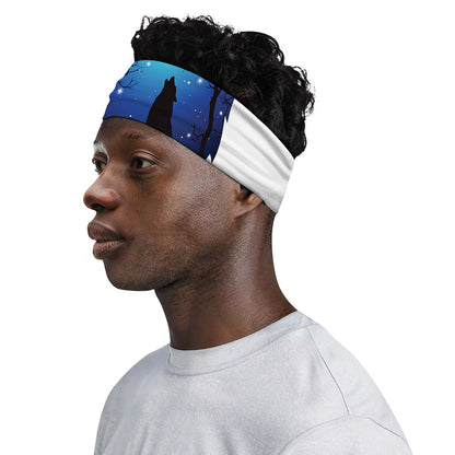 Night Forest Wolf Spirit Print Sports Headband