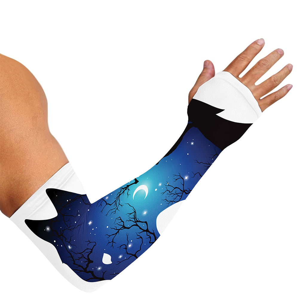 Night Forest Wolf Spirit Print Sun Protection Arm Sleeves